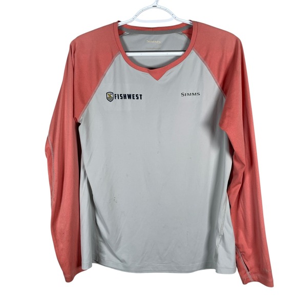 Simms Solarflex Long Sleeve Performance Shirt Womens M Stretch UPF50 read - Picture 1 of 10